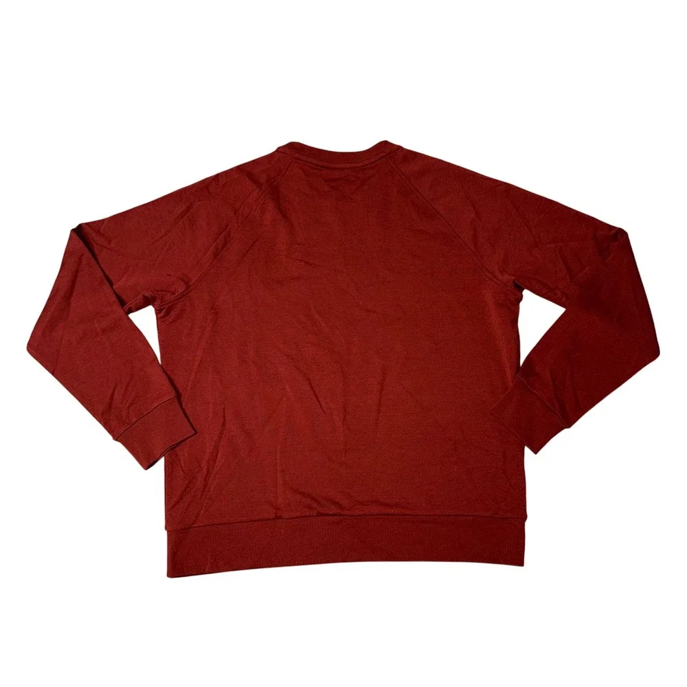 Wool& Merino Wool Sweatshirt Womens Large Rust Red Excellent Raglan Sleeve - Picture 3 of 3